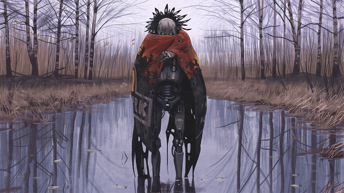 Robot from Things from the Flood by Simon Stålenhag