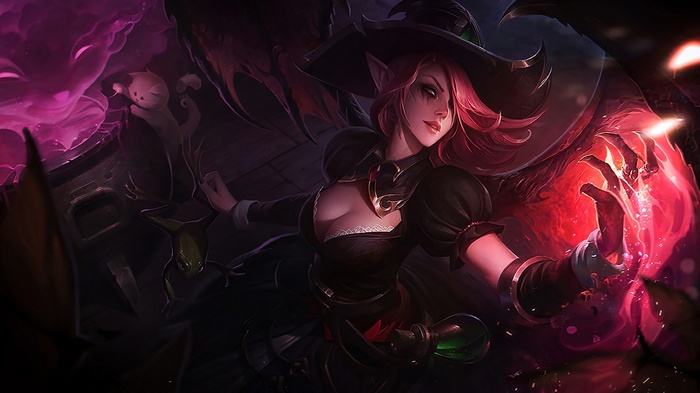 Morgana the Witch casting magic in League of Legends