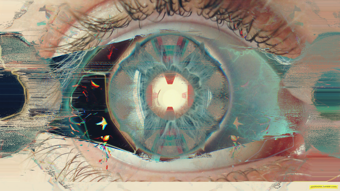 Cyberpunk Glitch Art Eye