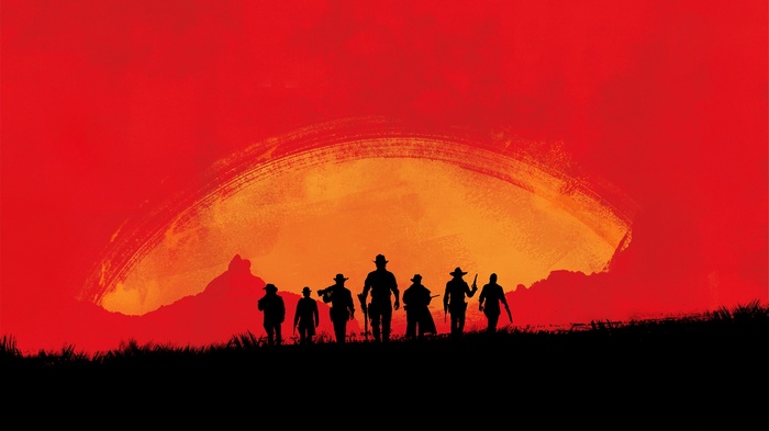 Red Dead Redemption 2 Silhouettes Against Sunset