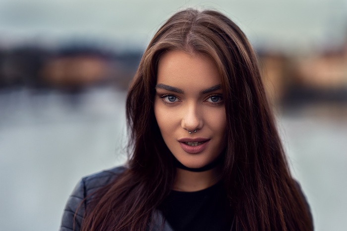Portrait of Veronika Ožanová with nose ring