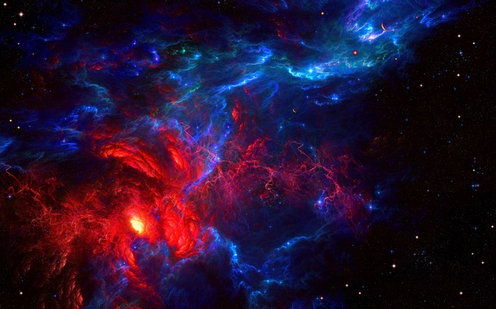 Vibrant nebula with stars in deep space