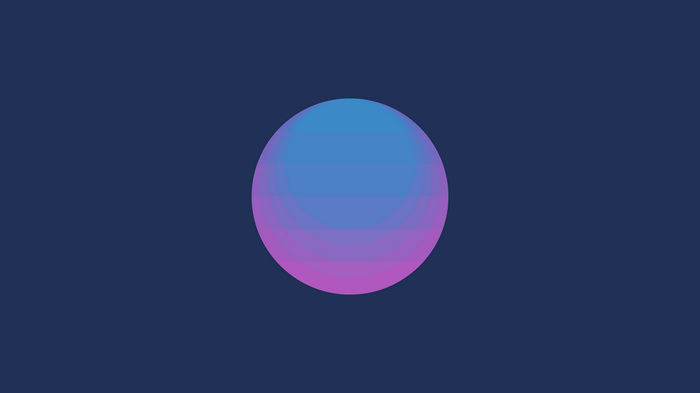 Minimalist circle with blue and pink gradient