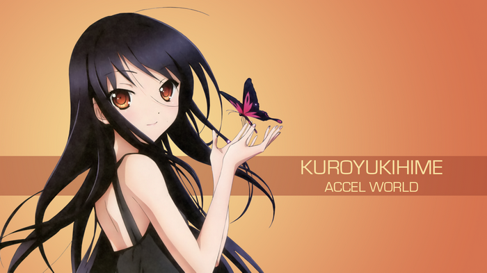 Kuroyukihime from Accel World with a butterfly