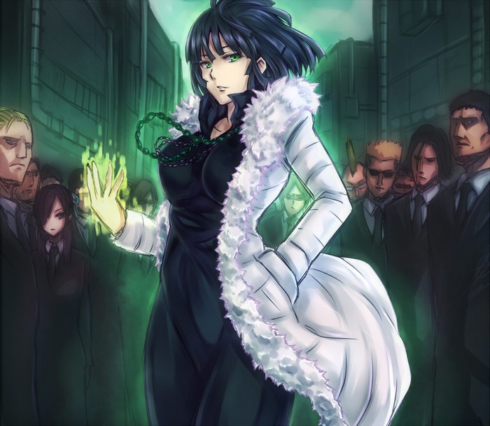 Fubuki from One-Punch Man with green energy