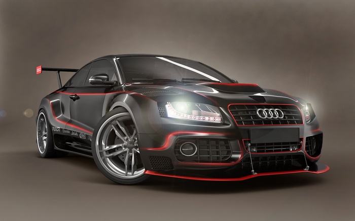 Audi R8 custom race car with red accents