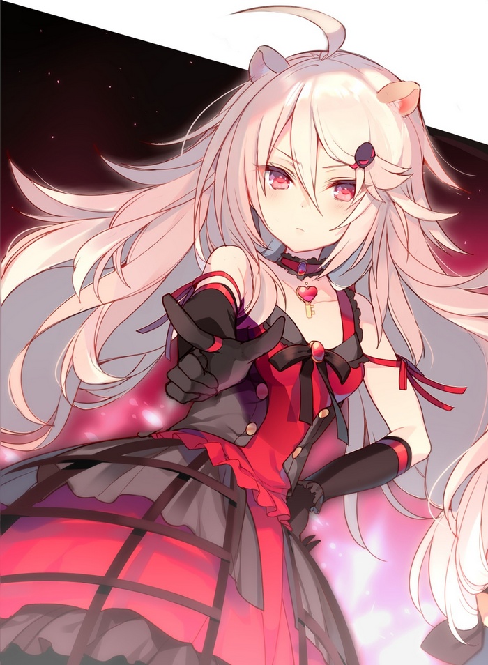 Anime girl with pink hair and animal ears