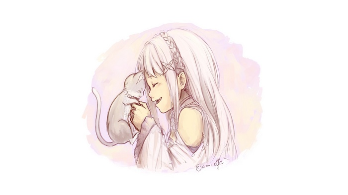 Emilia and Puck from Re:Zero