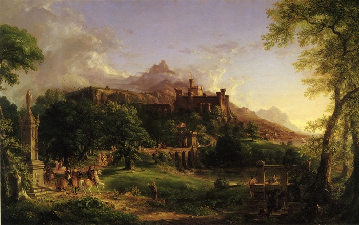 Thomas Cole's Landscape with Castle and Mountains