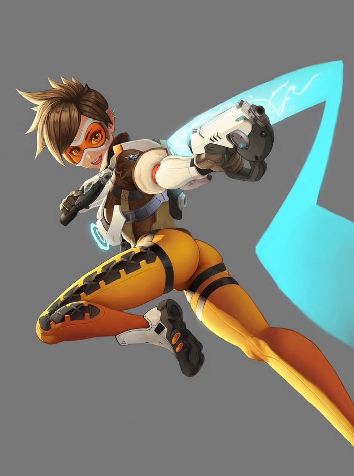 Tracer from Overwatch with energy pistols