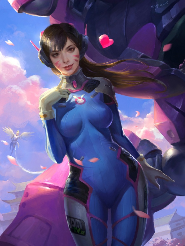 D.Va from Overwatch in her mech suit