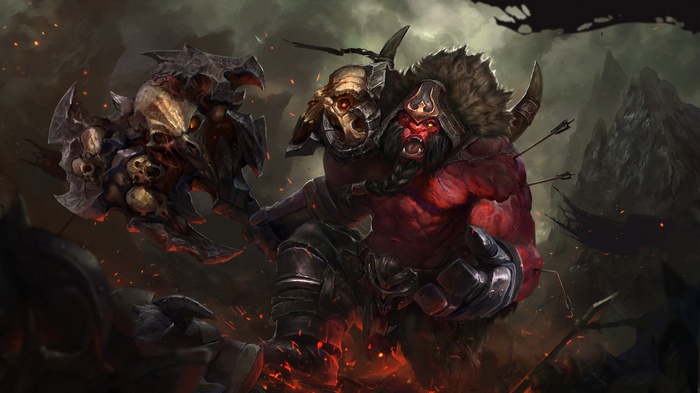 Axe from Dota 2 holding a skull axe