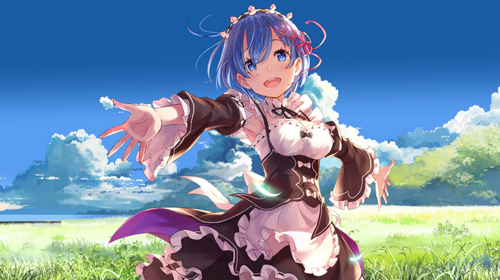 Rem from Re:Zero in a Field