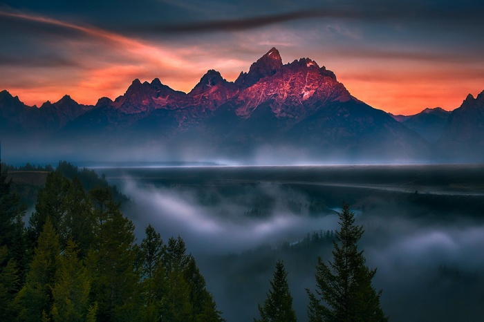 Misty Mountains at Sunrise