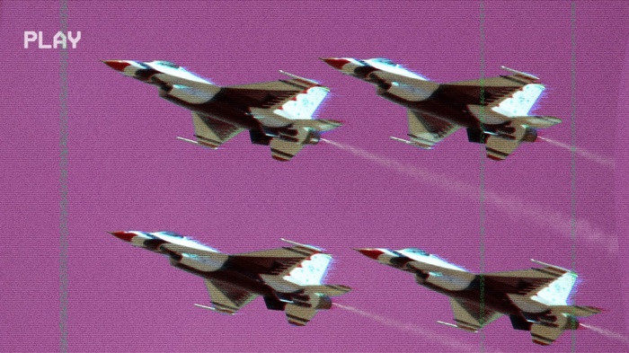 Four F-16 Fighting Falcons in formation
