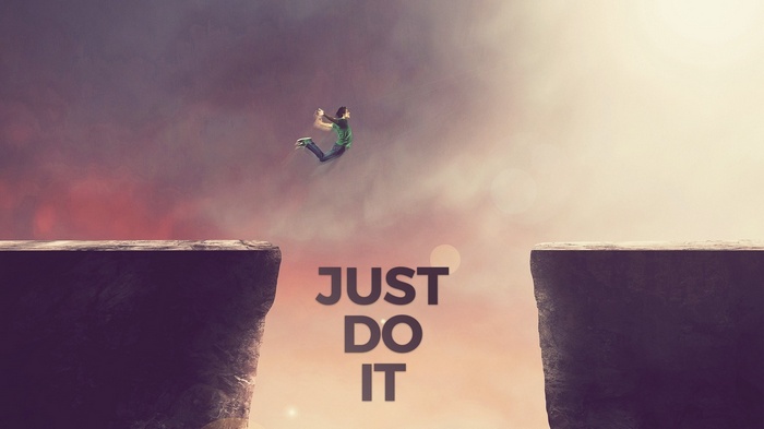 Nike "Just Do It" motivational jump