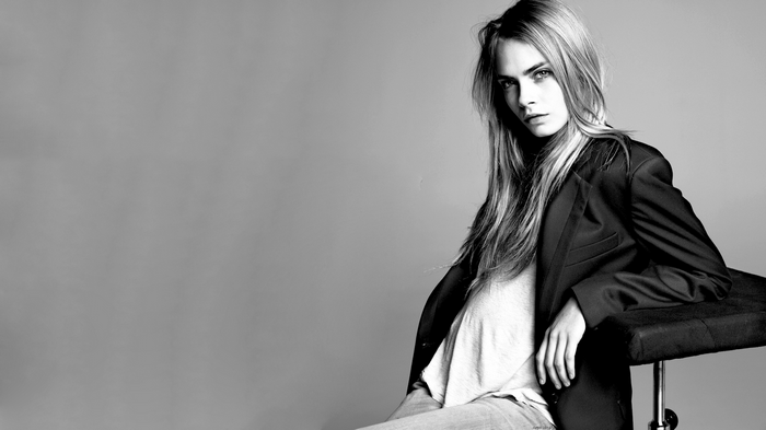 Cara Delevingne in a black jacket