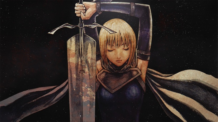 Clare from Claymore holding a large sword