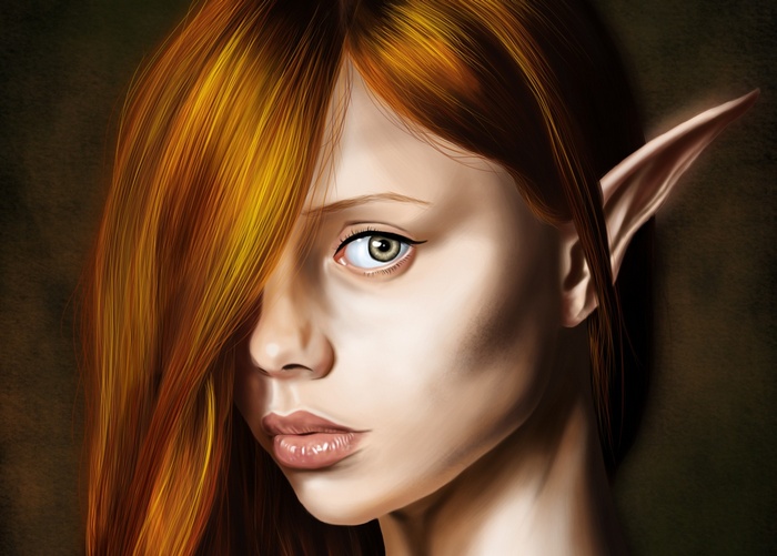 Fantasy art of a young elf girl