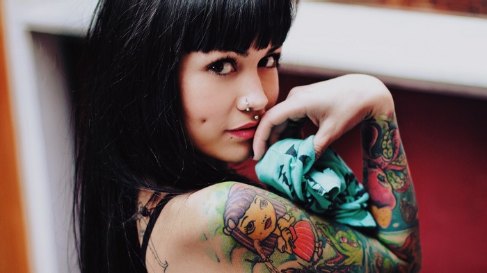 #4526478 tattoo, Violetrose Suicide, pierced nose, women, Suicide Girls ...