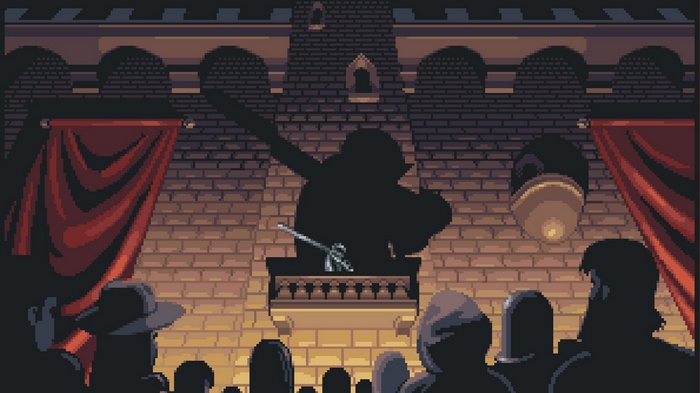 A Bastards Tale knight dabs on a balcony