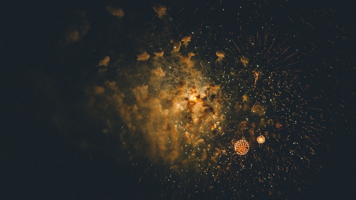 Fireworks exploding in the night sky