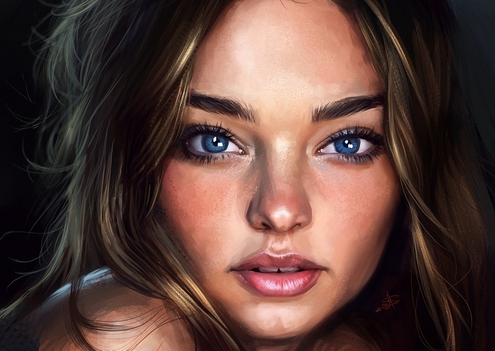 Artwork of Miranda Kerr's face