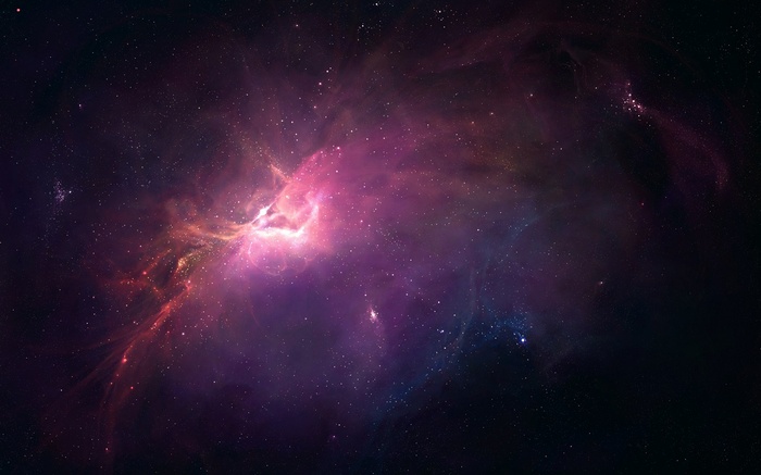 Vibrant nebula in deep space with stars