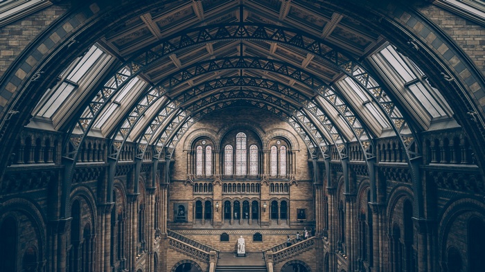 Interior of the Natural History Museum in London