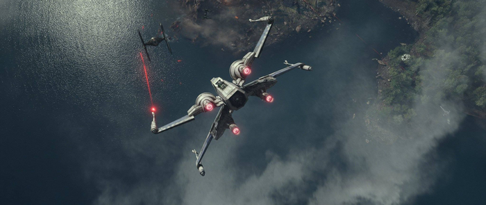Star Wars X-wing and TIE fighter battle
