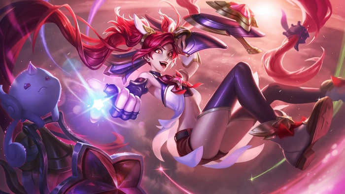 Jinx from League of Legends casting a spell
