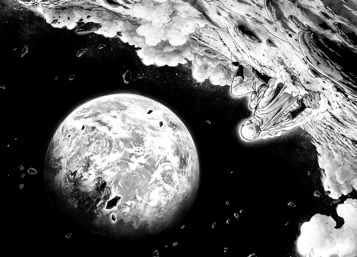 One-Punch Man: Saitama in Space Near Planet