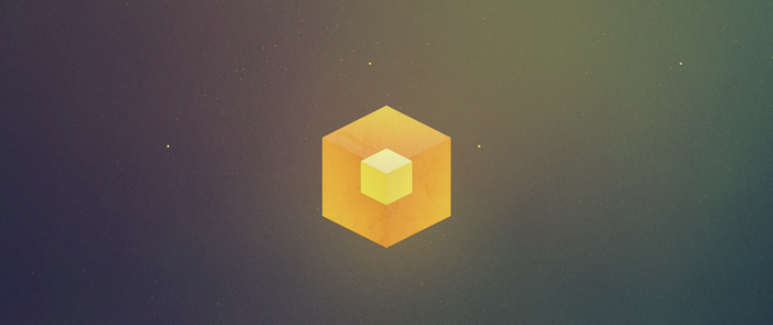 Minimalist low poly cube with inner cube