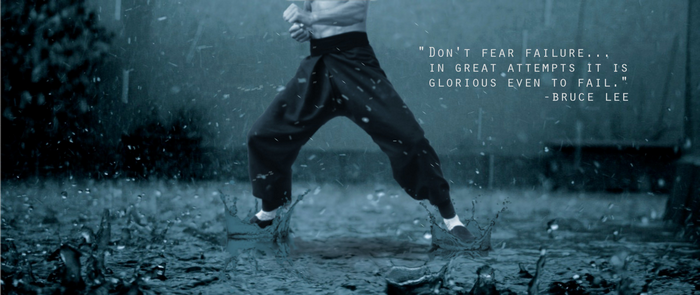 Bruce Lee quote about failure in the rain