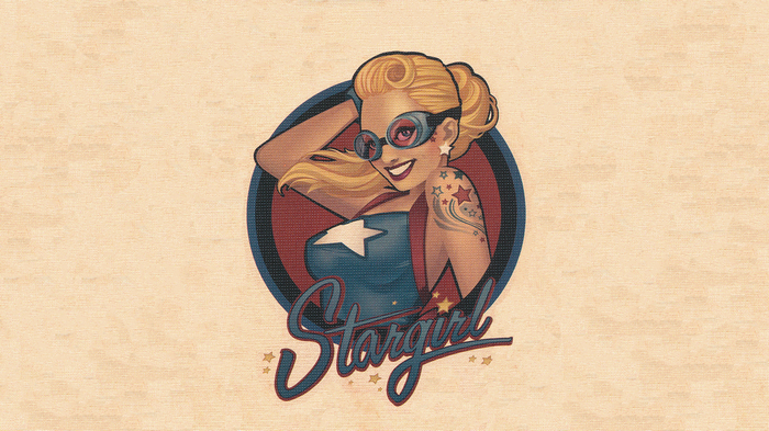 Stargirl comic book illustration with textured background