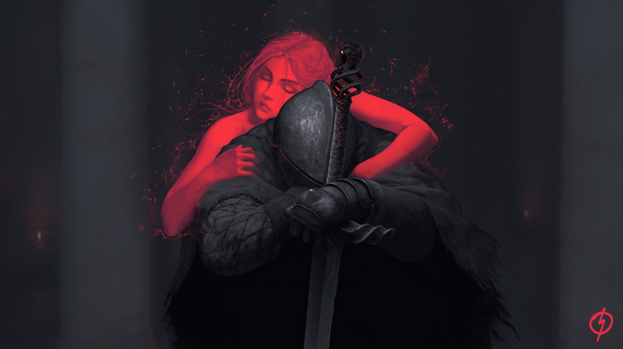 Dark Souls II Fan Art: Woman Embracing Knight