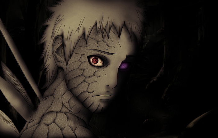 sad, ten tails, Jinchuuriki, Uchiha Obito, Sharingan, Naruto Shippuuden, Rinnegan
