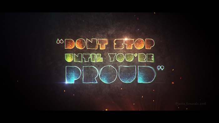 Don't Stop Until You're Proud Typography