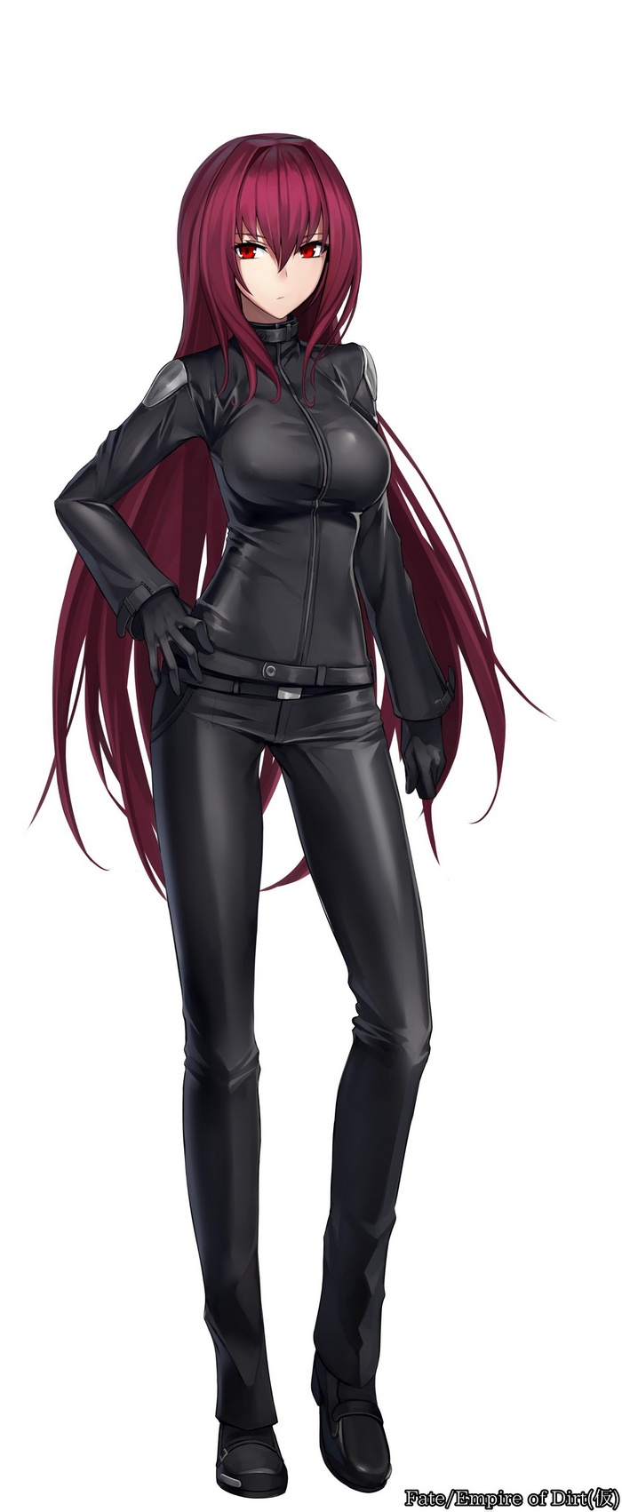 Scathach from Fate/Grand Order in black outfit