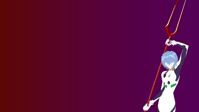 Ayanami Rei holding a Lance of Longinus