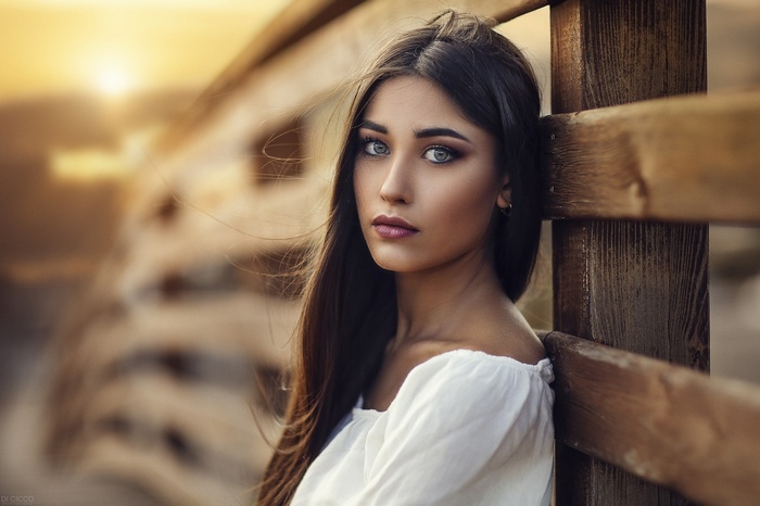 Portrait of a woman by Alessandro Di Cicco at sunset