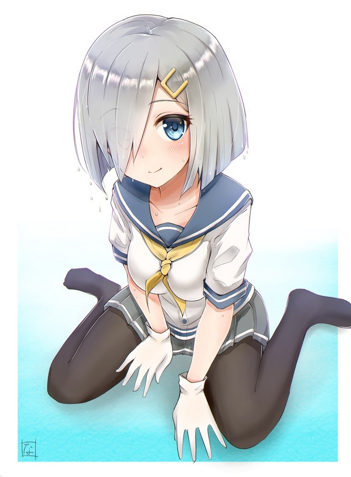 Hamakaze from Kantai Collection in a sailor uniform