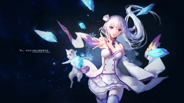 Emilia and Puck from Re:Zero