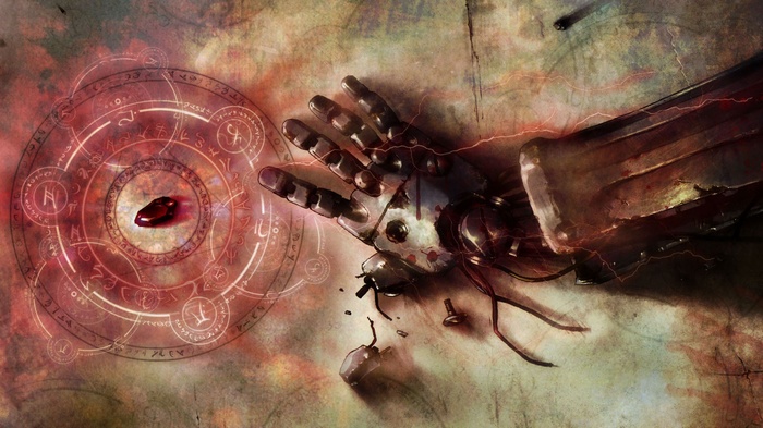 Edward Elric's Transmutation Circle and Mechanical Arm