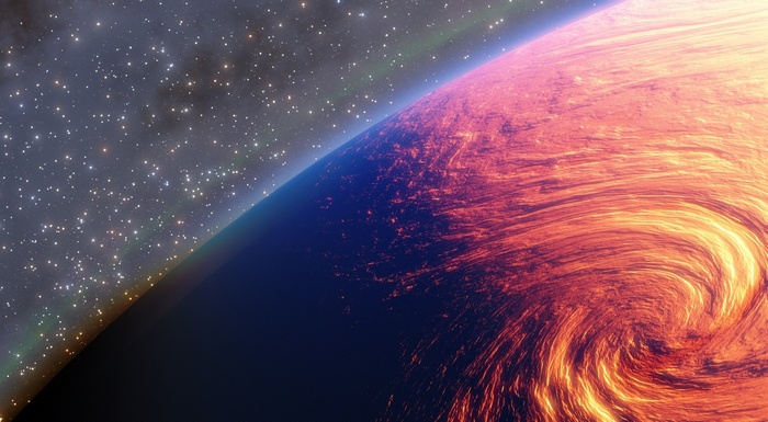 stars, space, space art, tornado, digital art, hurricane, planet, fire