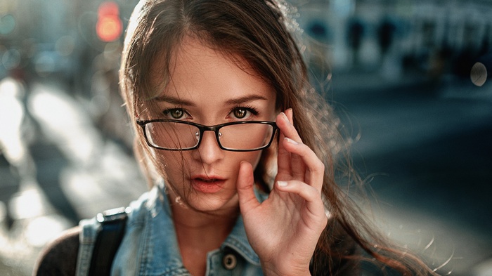 Portrait of a woman with glasses by Georgy Chernyadyev