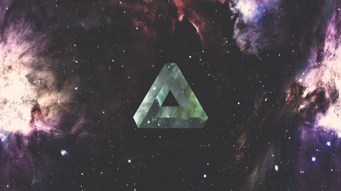 Penrose triangle in a galaxy and nebula