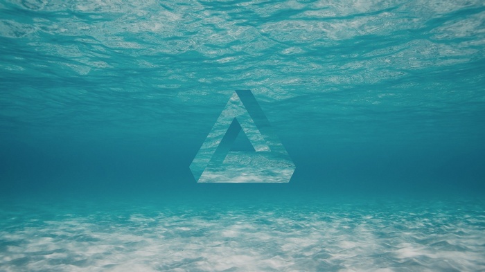 triangle, geometry, Penrose triangle, underwater, water