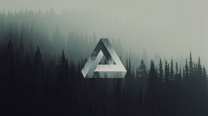 Penrose triangle over a misty forest