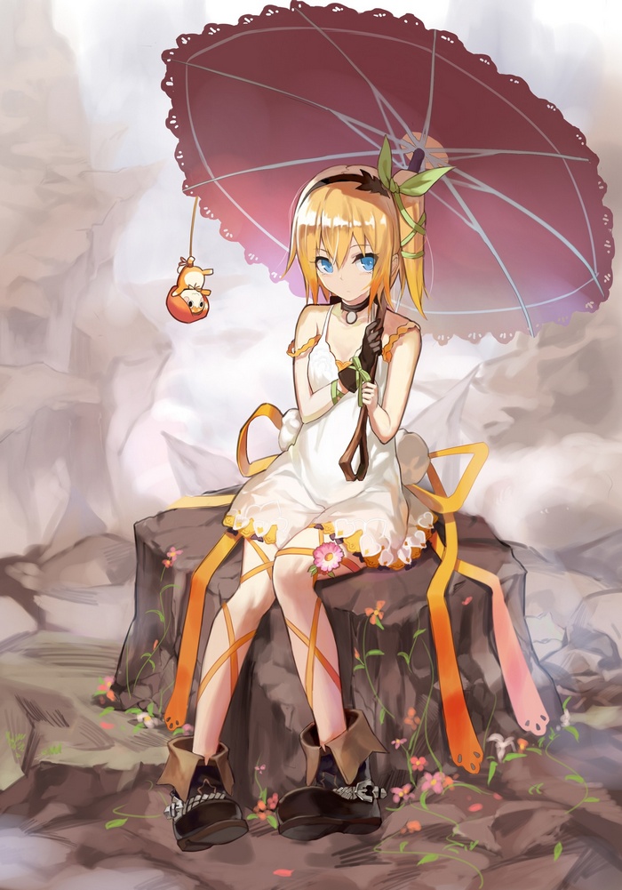 Edna from Tales of Zestiria with an umbrella
